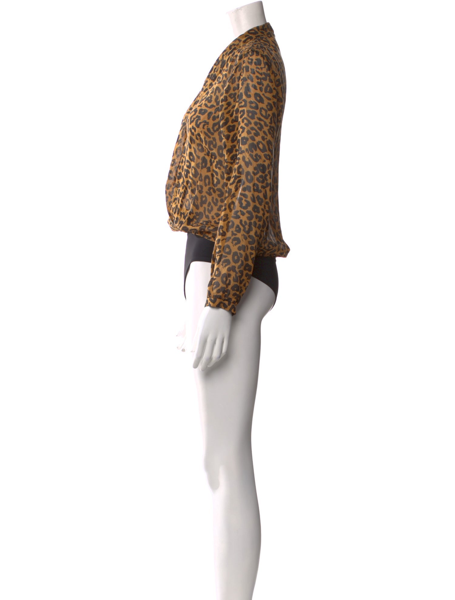 Michelle Mason Silk Animal Print Bodysuit
