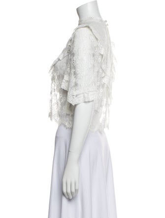 Michelle Mason Mock Neck Short Sleeve Crop Top