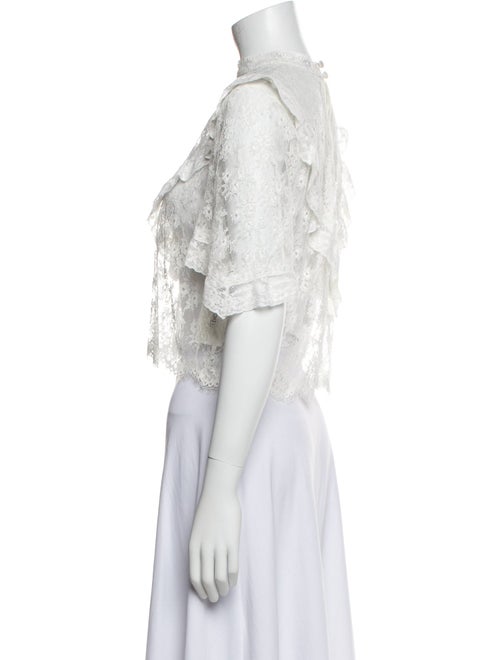 Michelle Mason Mock Neck Short Sleeve Crop Top