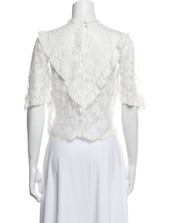 Michelle Mason Mock Neck Short Sleeve Crop Top