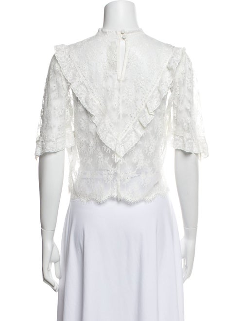 Michelle Mason Mock Neck Short Sleeve Crop Top