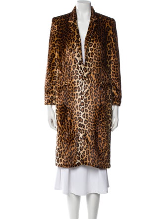Michelle Mason Animal Print Faux Fur Coat