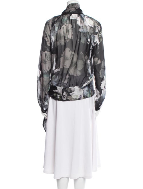 Michelle Mason Silk Floral Print Blouse