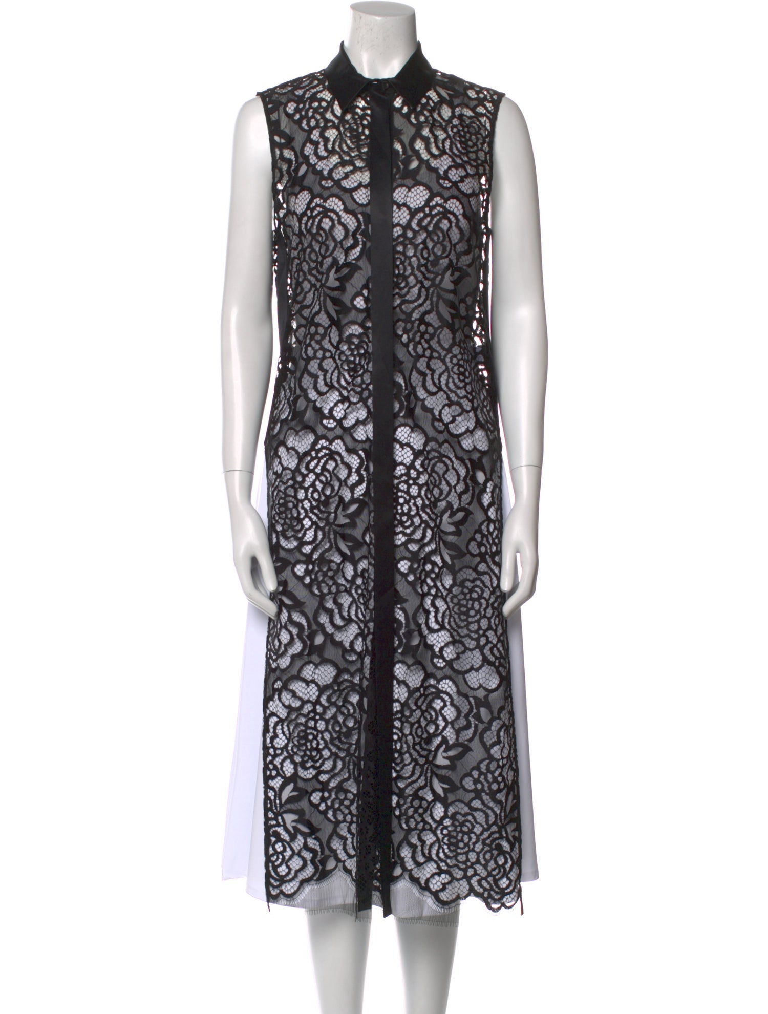 Michelle Mason Lace Pattern Mock Neck Tunic