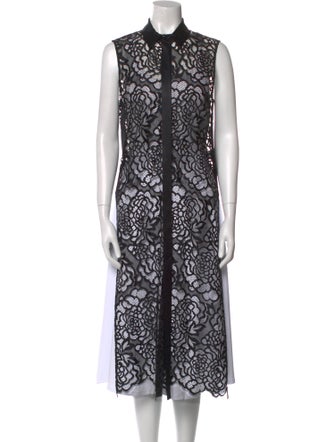 Michelle Mason Lace Pattern Mock Neck Tunic