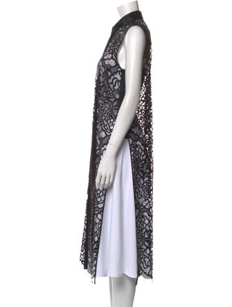 Michelle Mason Lace Pattern Mock Neck Tunic