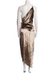 Michelle Mason One-Shoulder Long Dress