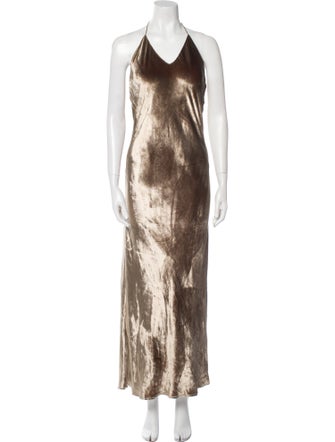 Michelle Mason Tie-Dye Print Long Dress