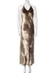 Michelle Mason Tie-Dye Print Long Dress