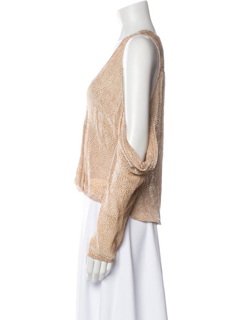 Michelle Mason Animal Print V-Neck Crop Top