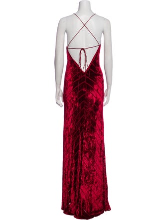 Michelle Mason Striped Long Dress