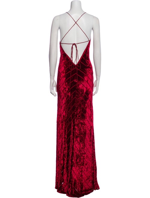 Michelle Mason Striped Long Dress