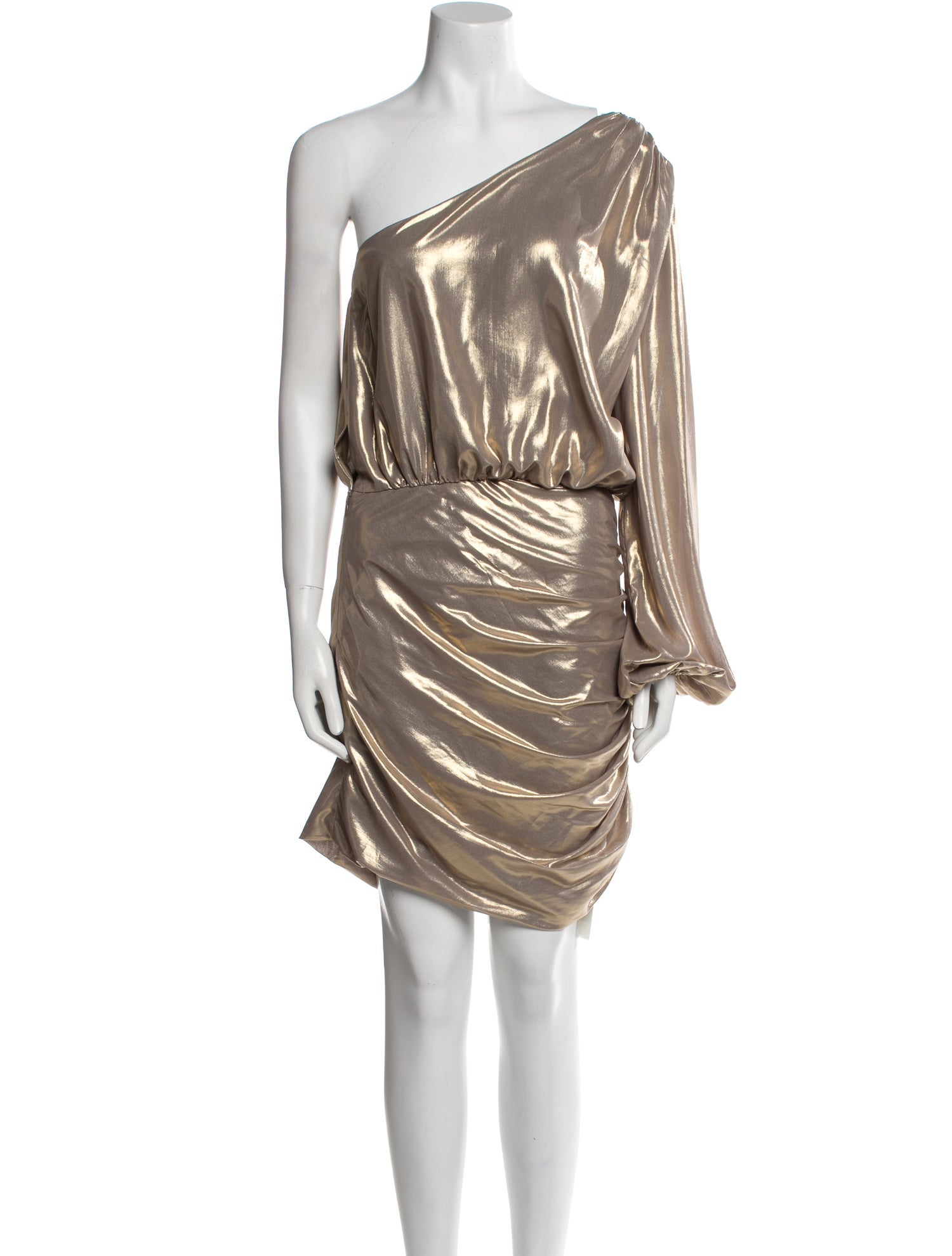 Michelle Mason One-Shoulder Mini Dress