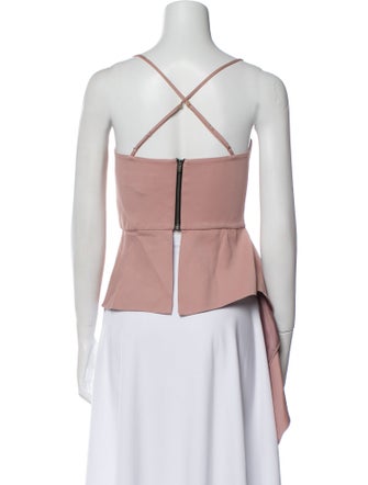 Michelle Mason Square Neckline Sleeveless Crop Top