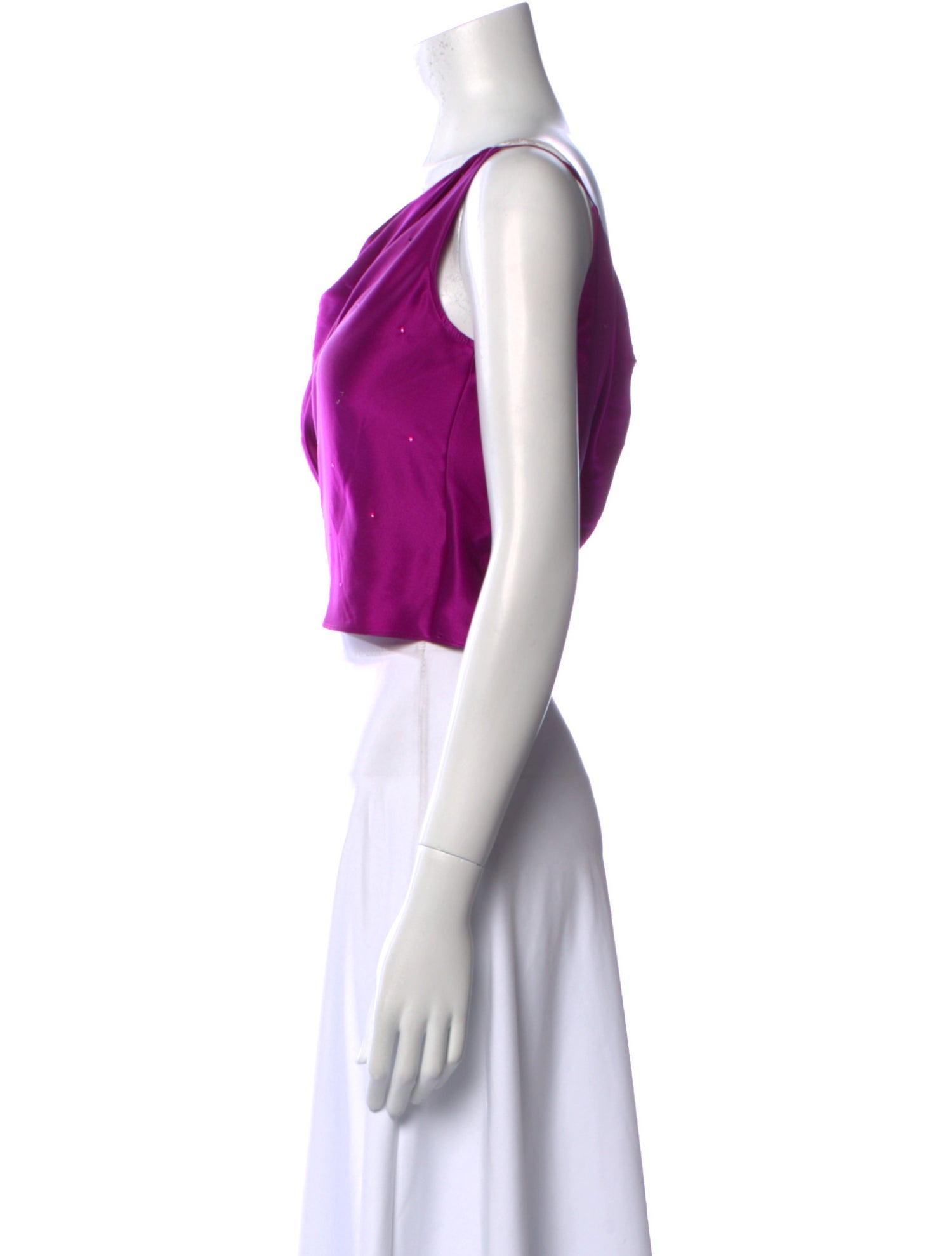 Michelle Mason Silk Cowl Neck Crop Top w/ Tags