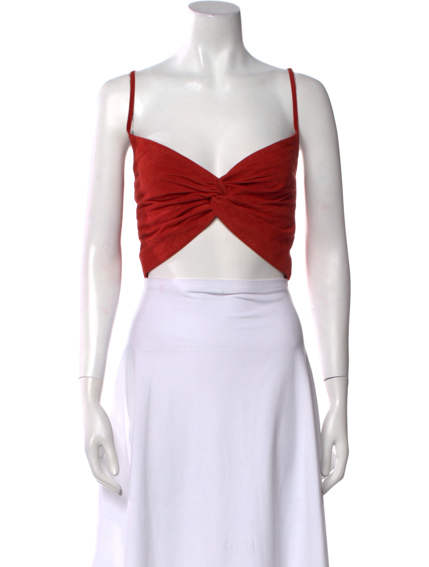 Michelle Mason Suede V-Neck Crop Top w/ Tags