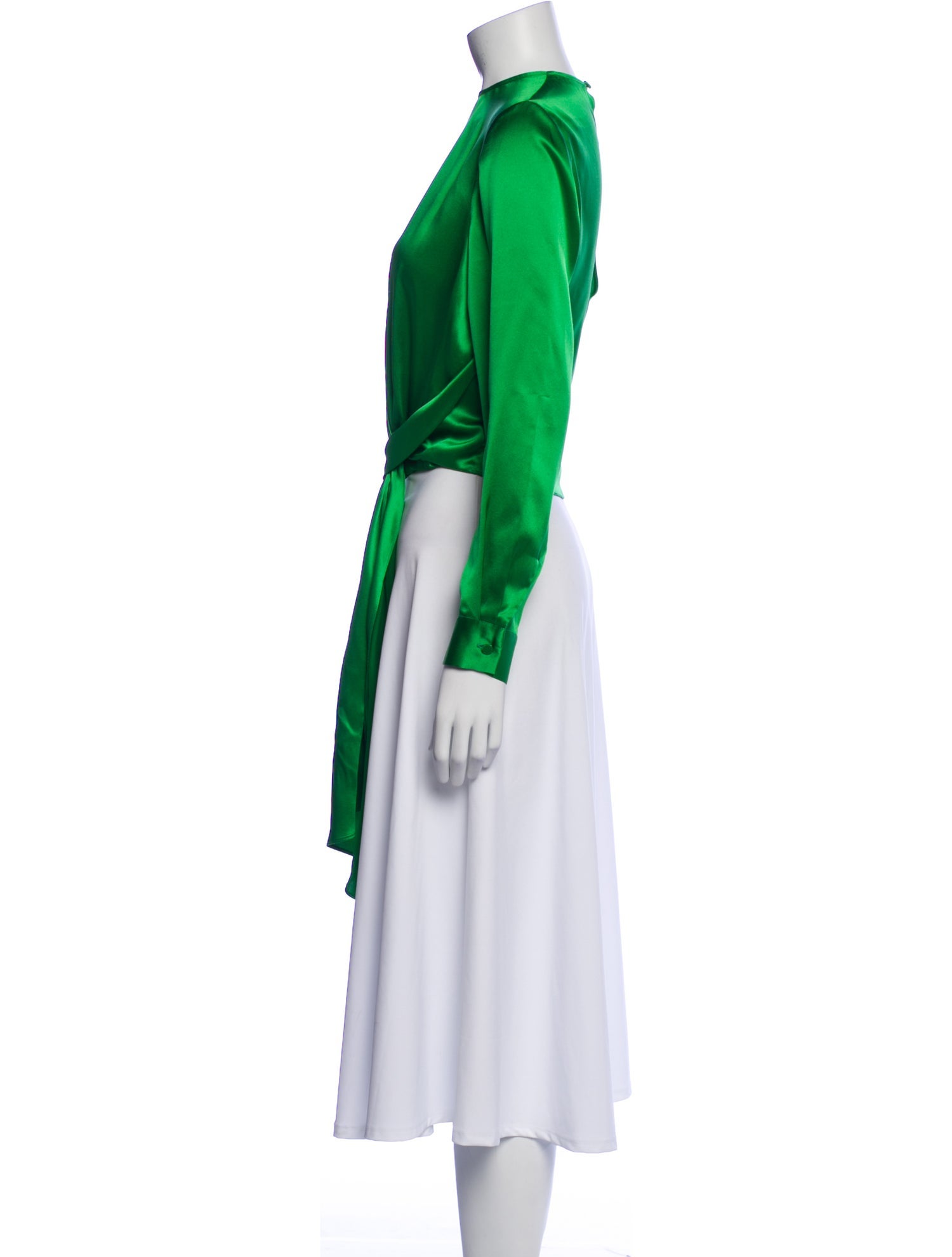 Michelle Mason Silk Crew Neck Crop Top