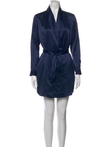Pre-owned Michelle Mason Silk Mini Dress In Blue