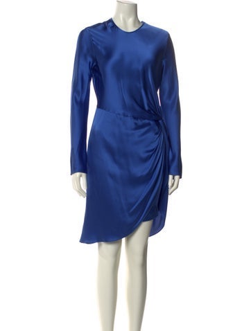 Pre-owned Michelle Mason Silk Knee-length Dress In Blue