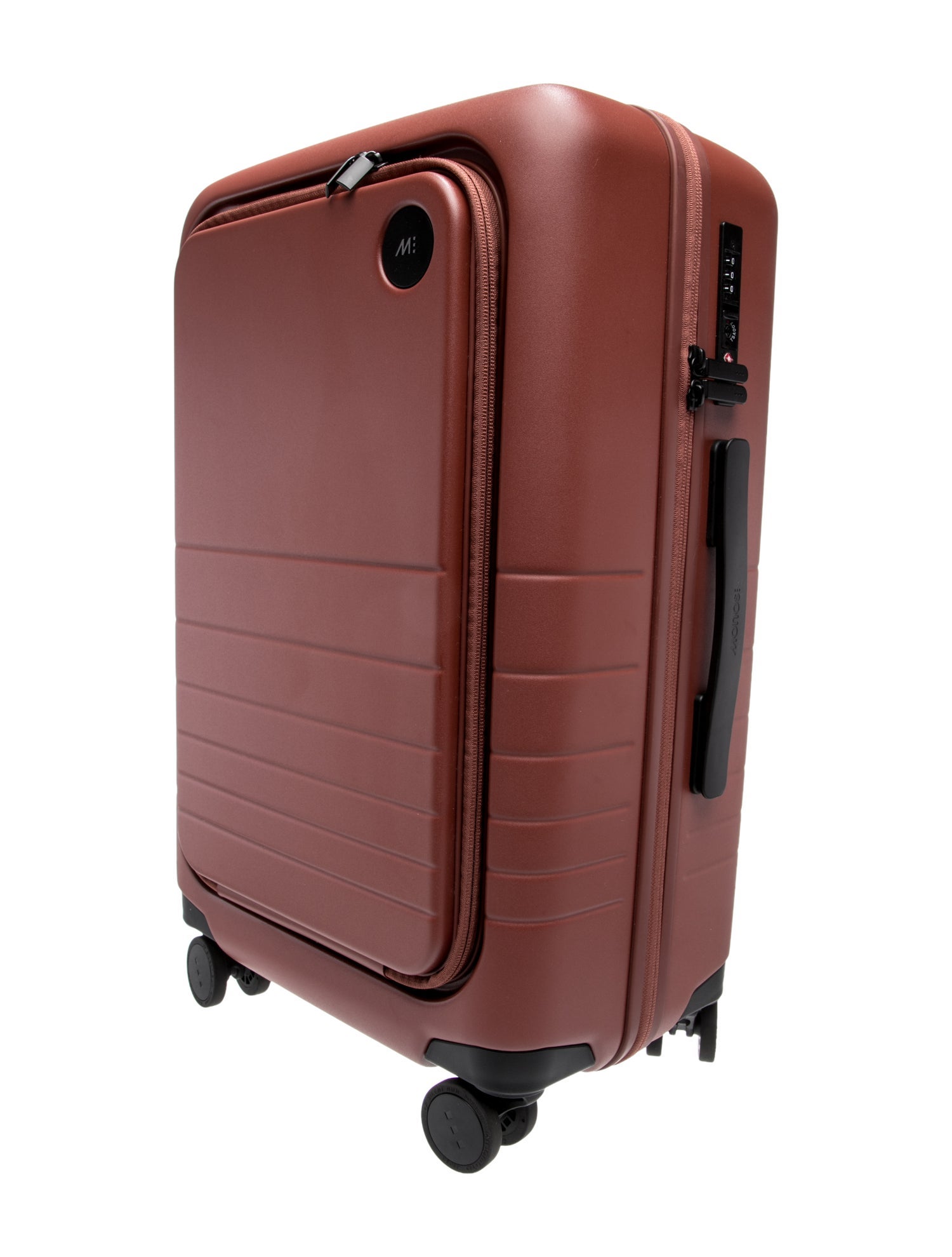 Monos Carry-On Pro In The Terracotta Color Hardshell Polycarbonate Exterior