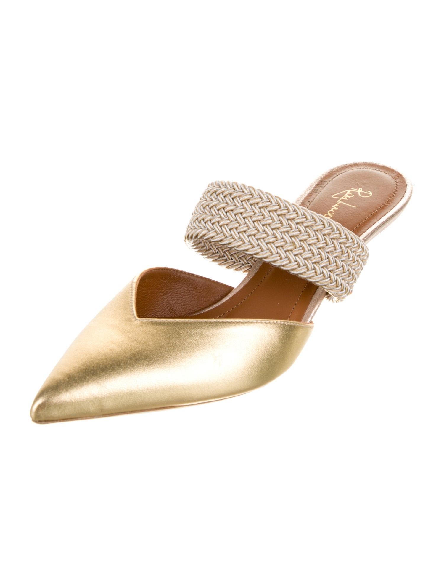 Malone Souliers By Ray Luwolt Leather Braided Accents Mules