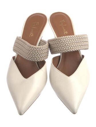 Malone Souliers By Ray Luwolt Leather Braided Accents Mules