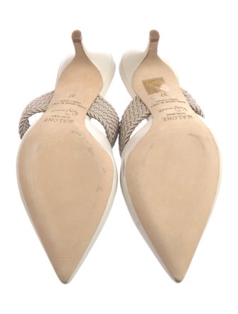 Malone Souliers By Ray Luwolt Leather Braided Accents Mules