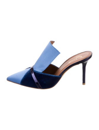 Malone Souliers By Ray Luwolt Satin Colorblock Pattern Mules