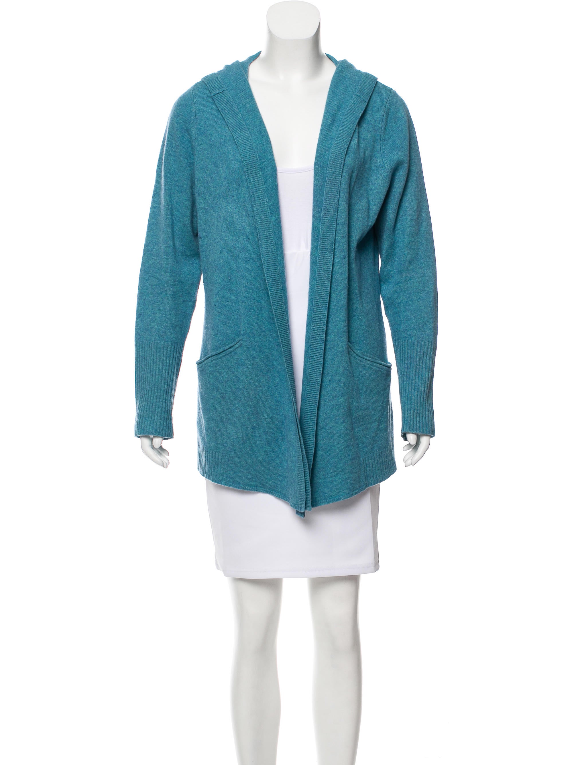 Max Studio Cashmere Hooded Cardigan - Blue Knitwear, Clothing - WMSTD20018  | The RealReal