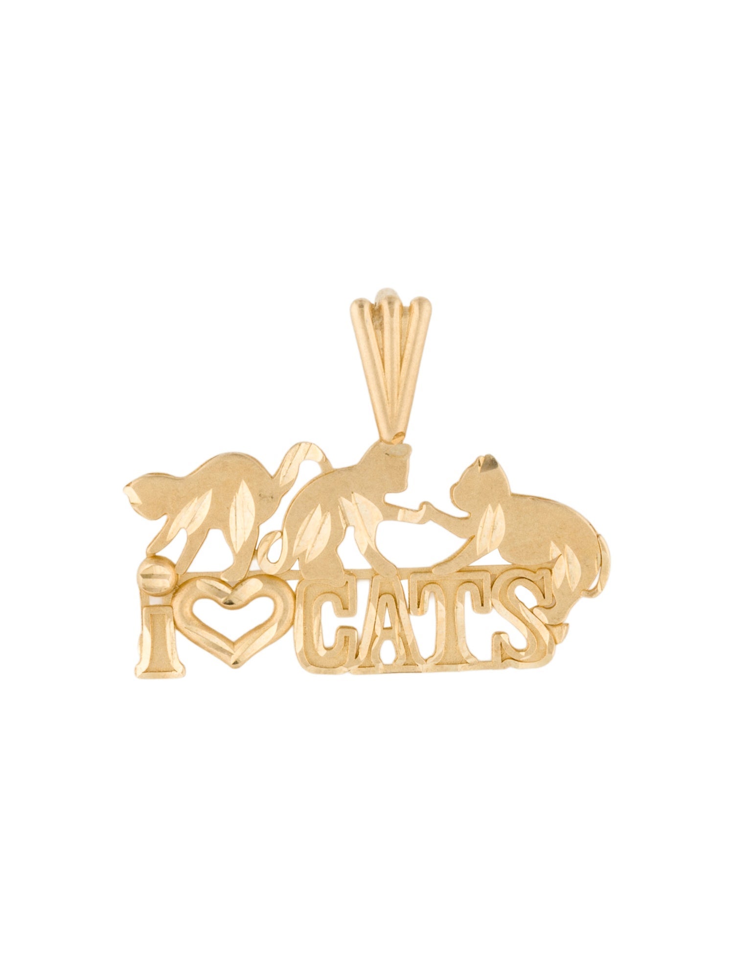 Michael Anthony 14K 'I ♡ CATS' Pendant
