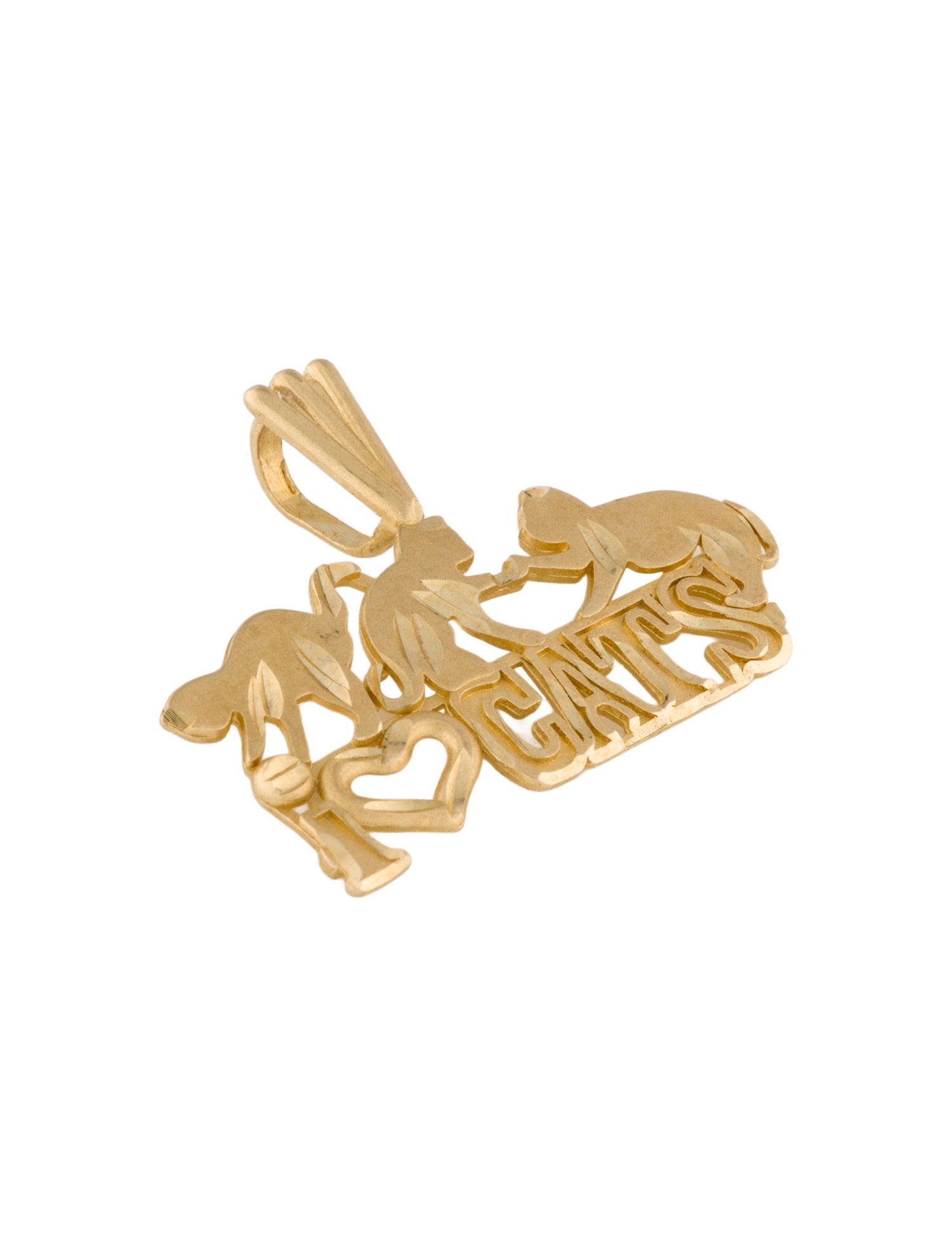 Michael Anthony 14K 'I ♡ CATS' Pendant