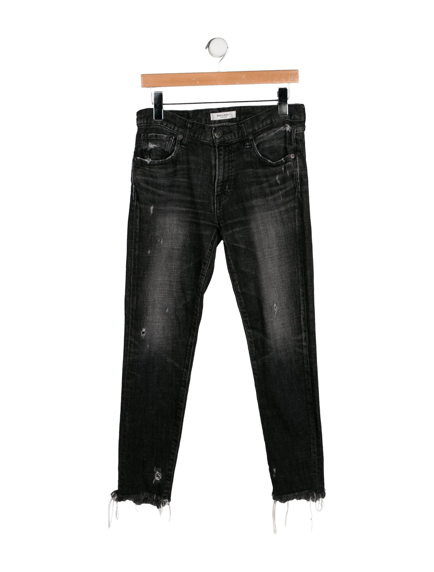 Moussy Vintage Wide Leg Jeans Black Printed High-Rise 5 Pockets