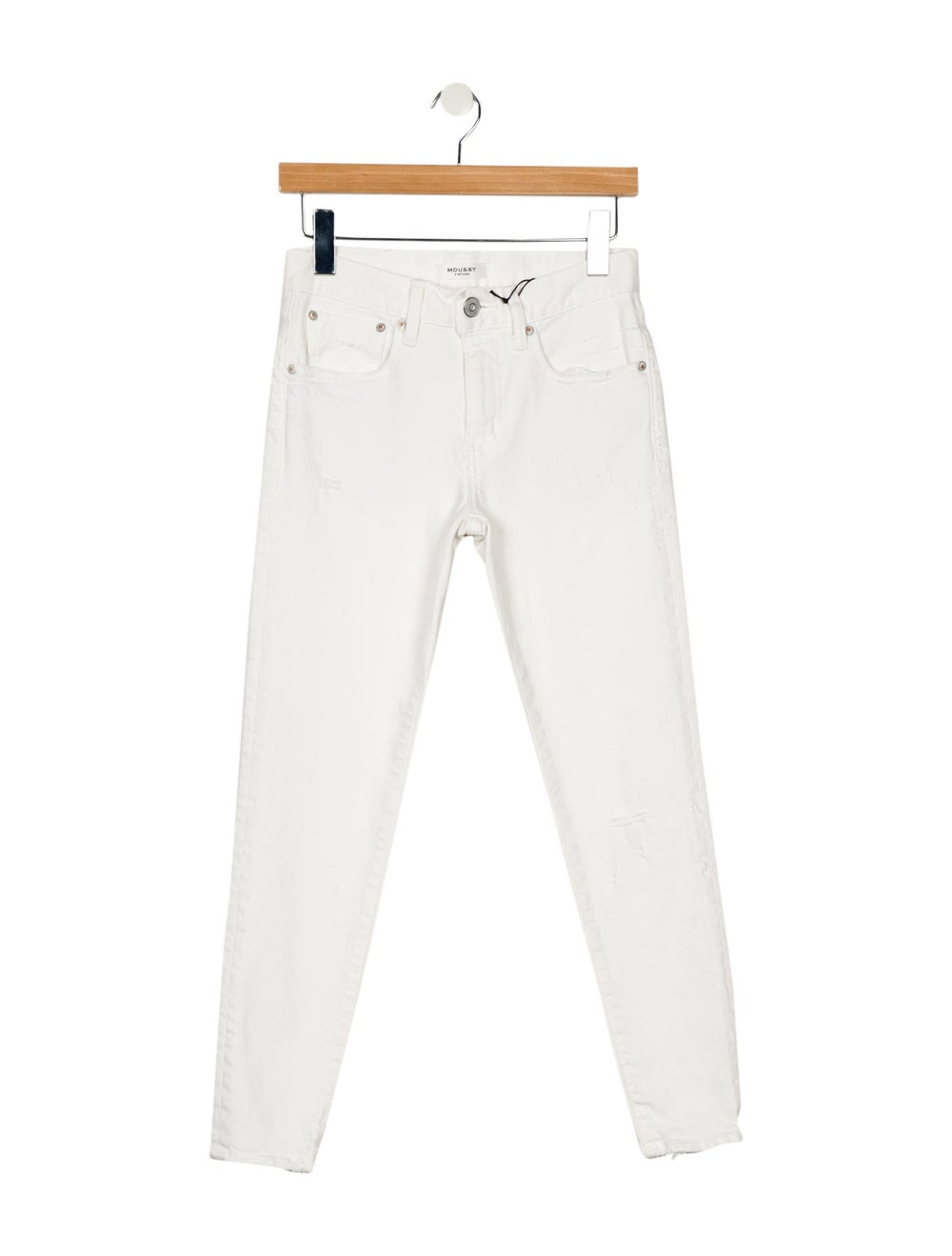Moussy Vintage Skinny Leg Jeans Neutrals Mid-Rise Cropped & 5 Pockets