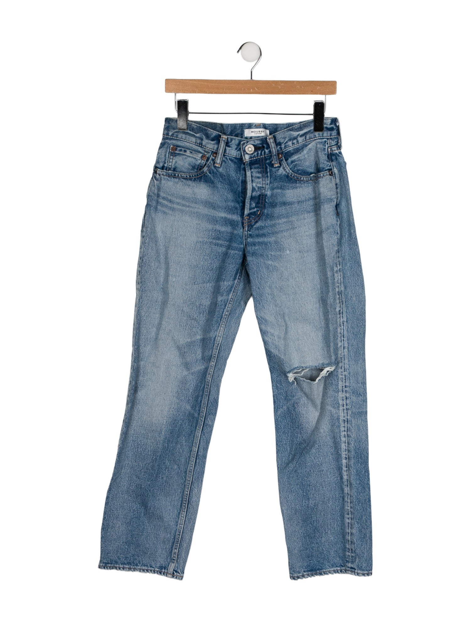 Moussy Vintage Mid-Rise Straight Leg Jeans