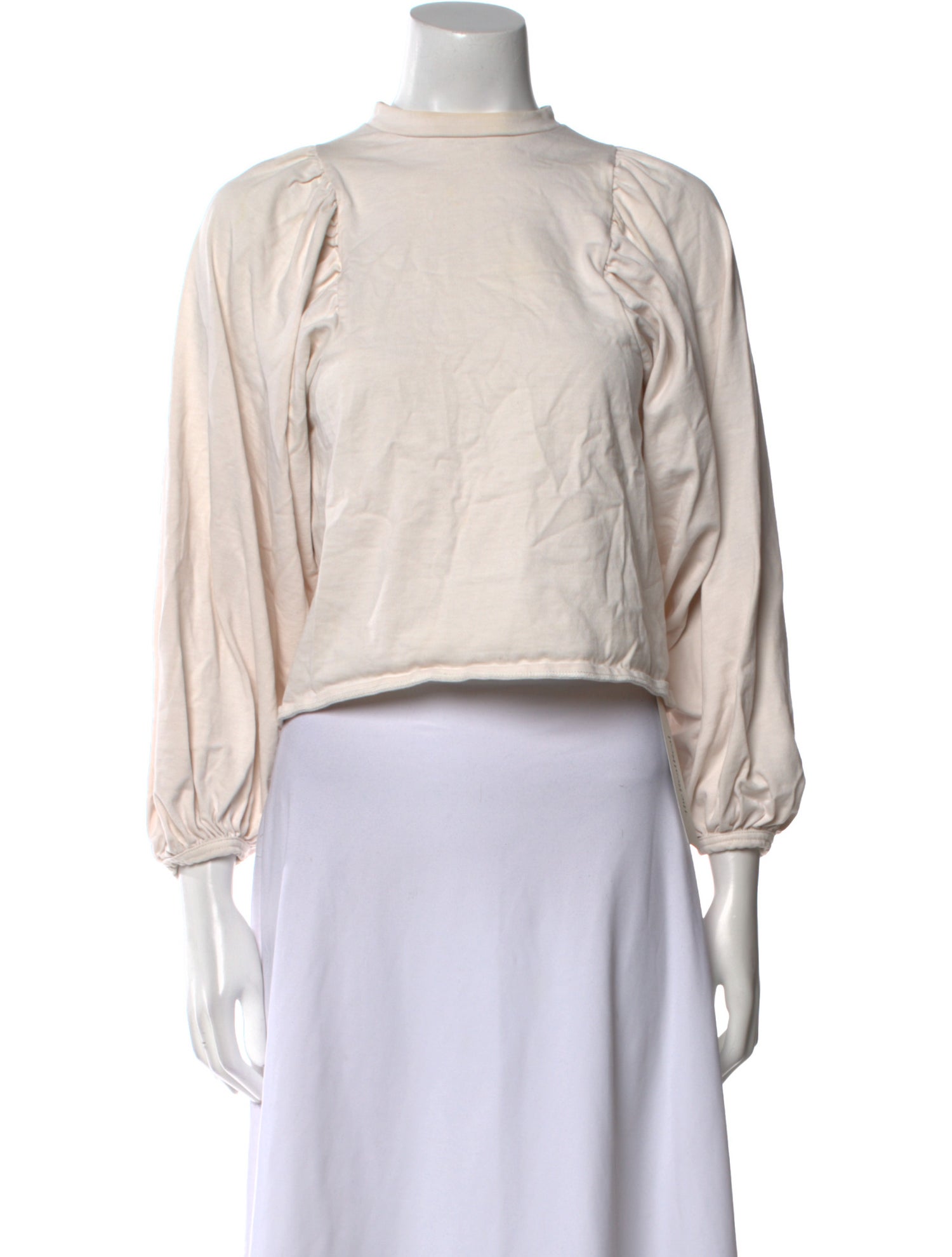 Moussy Vintage Mock Neck Three-Quarter Sleeve Crop Top