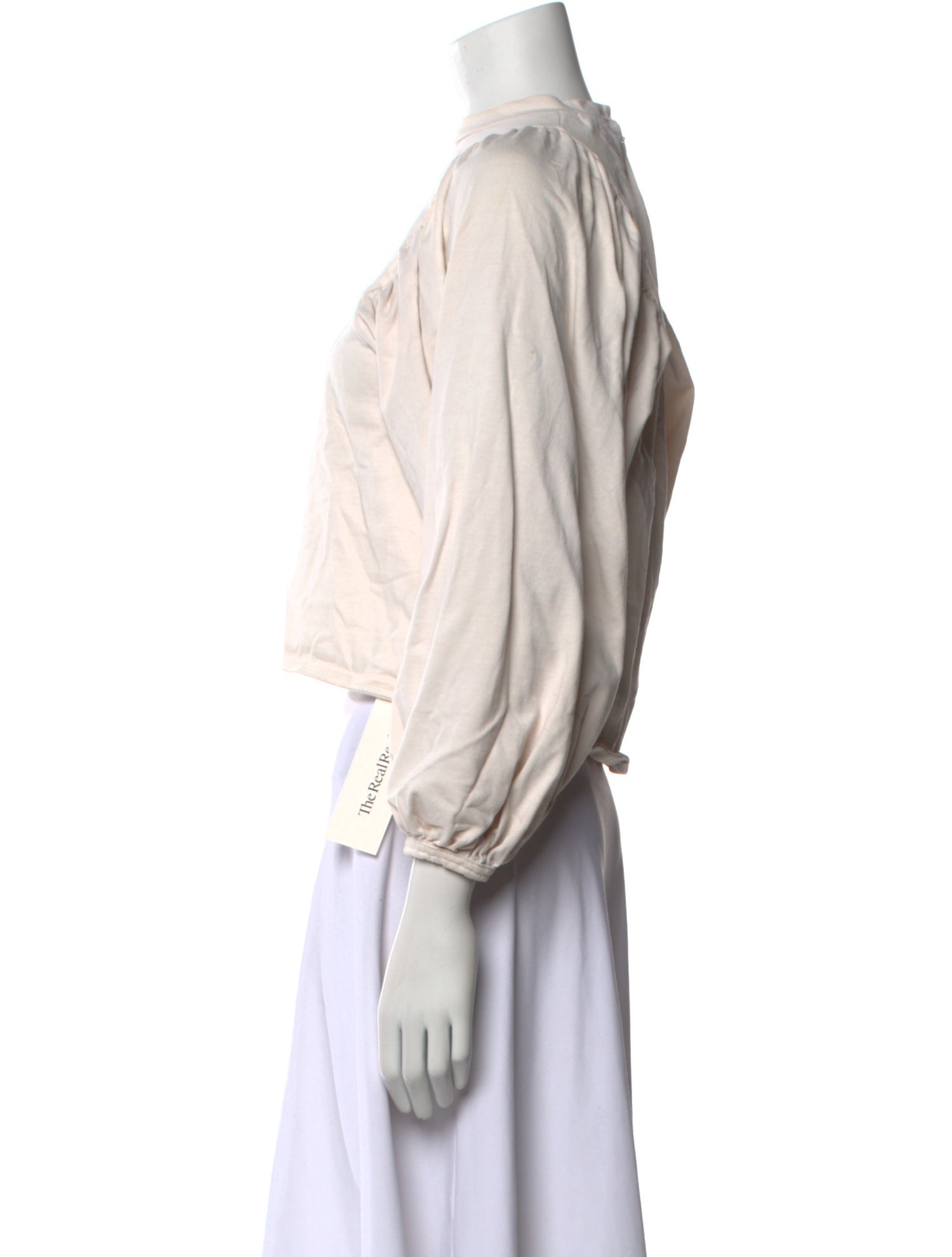 Moussy Vintage Mock Neck Three-Quarter Sleeve Crop Top