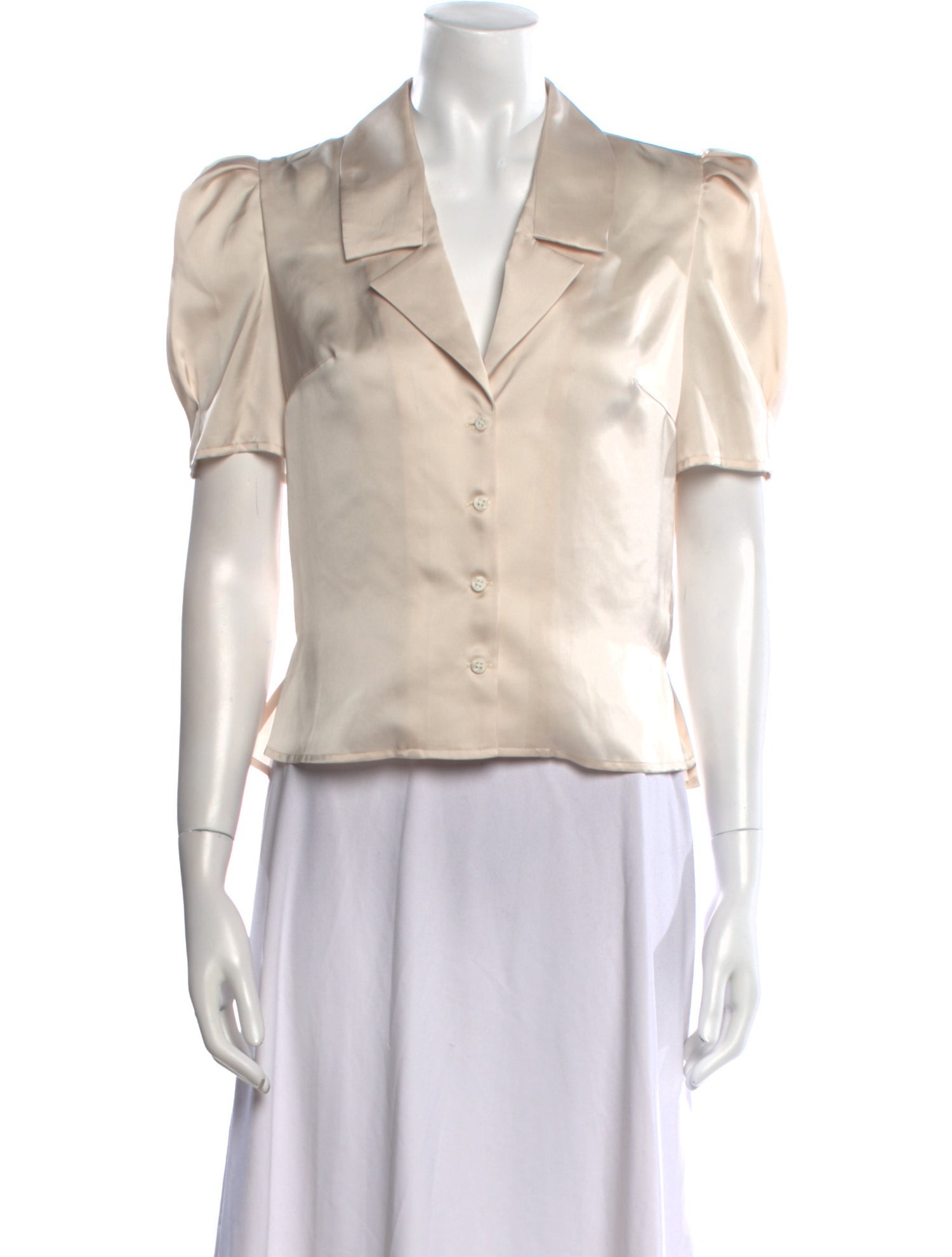 Moussy Vintage V-Neck Short Sleeve Button-Up Top