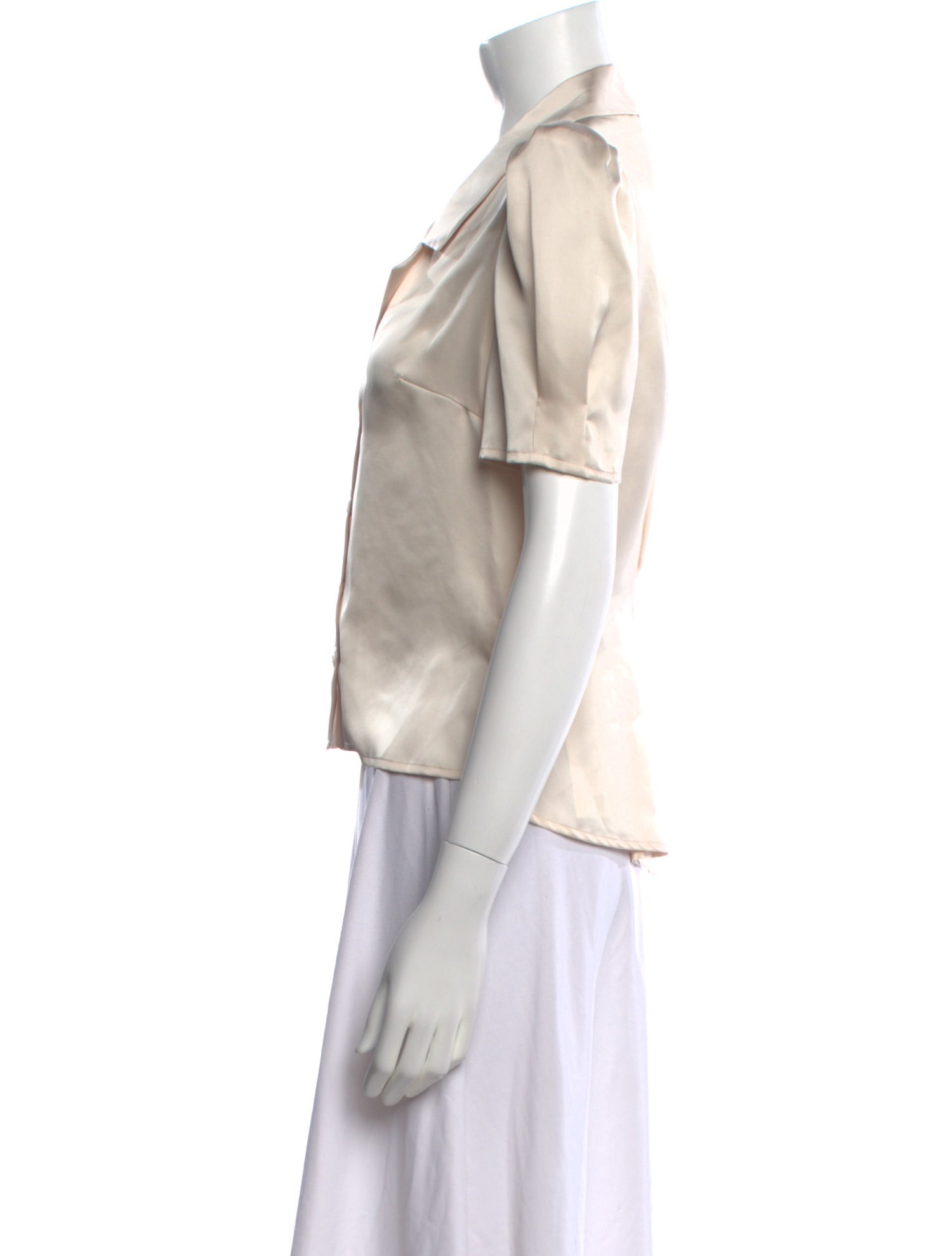 Moussy Vintage V-Neck Short Sleeve Button-Up Top