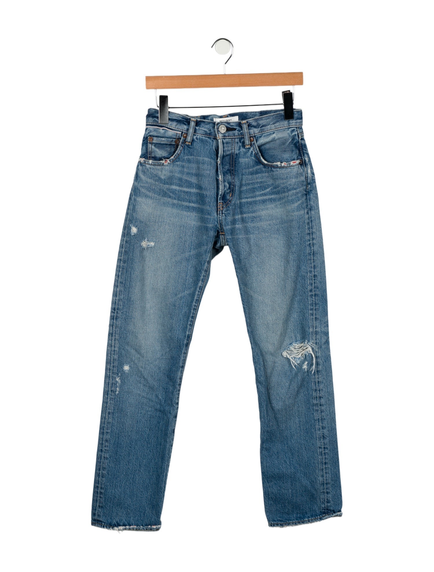 Moussy Vintage Mid-Rise Straight Leg Jeans