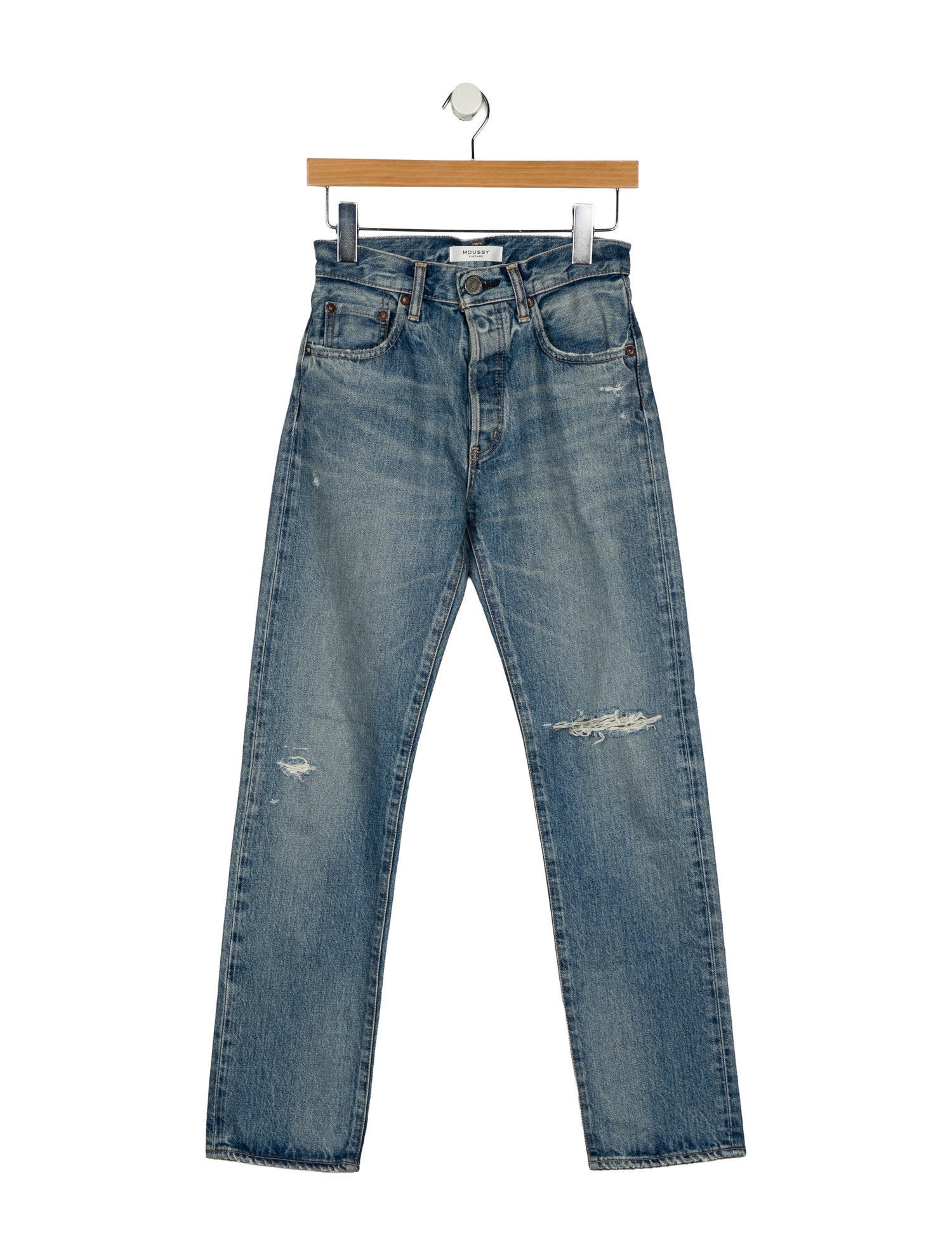 Moussy Vintage Mid-Rise Straight Leg Jeans