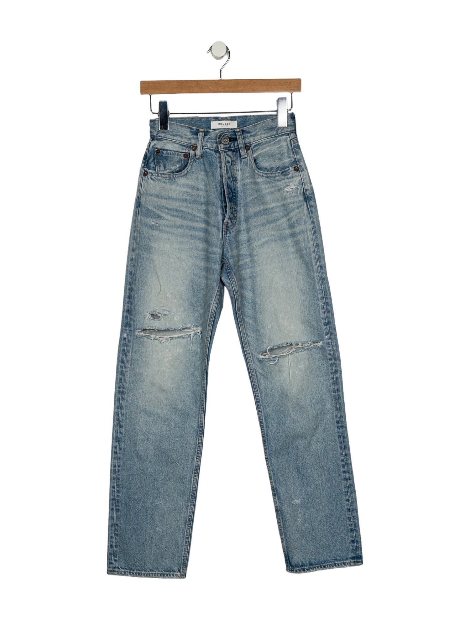 Moussy Vintage Mid-Rise Straight Leg Jeans