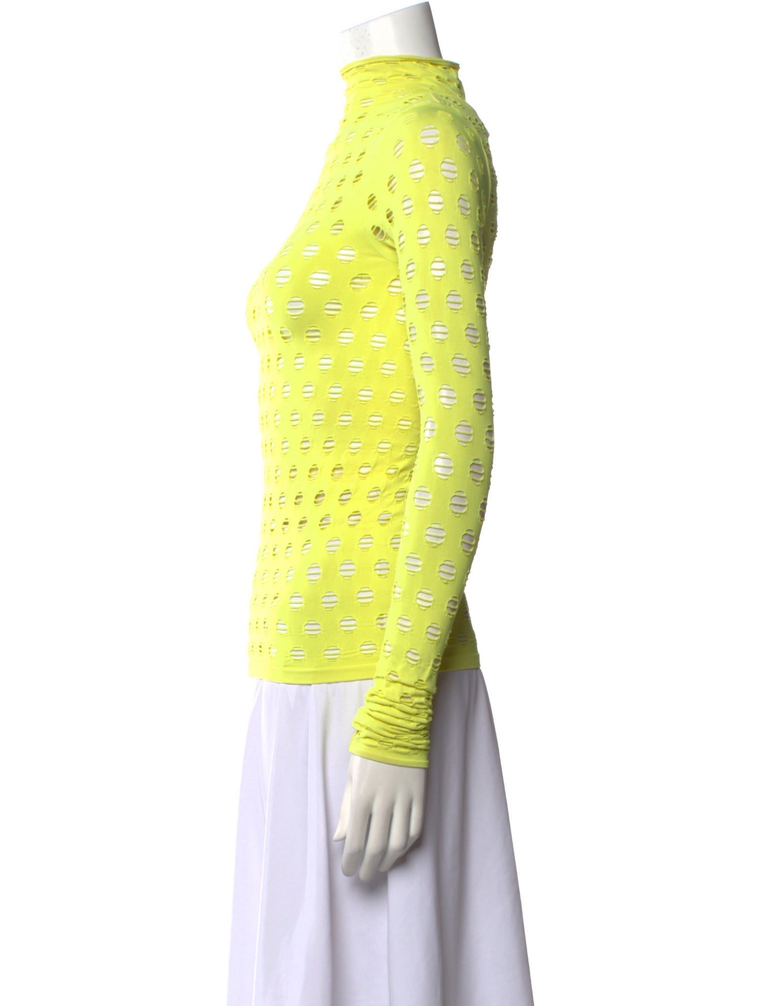 Maisie Wilen Lace Pattern Turtleneck Top