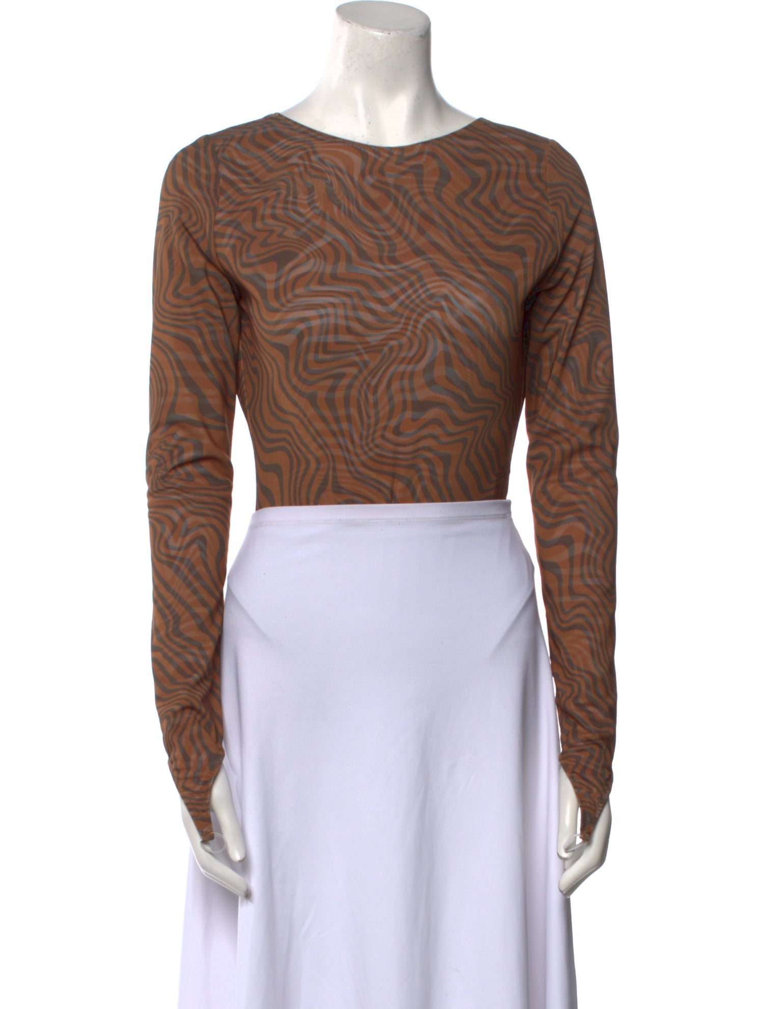 Maisie Wilen Animal Print Bateau Neckline Crop Top