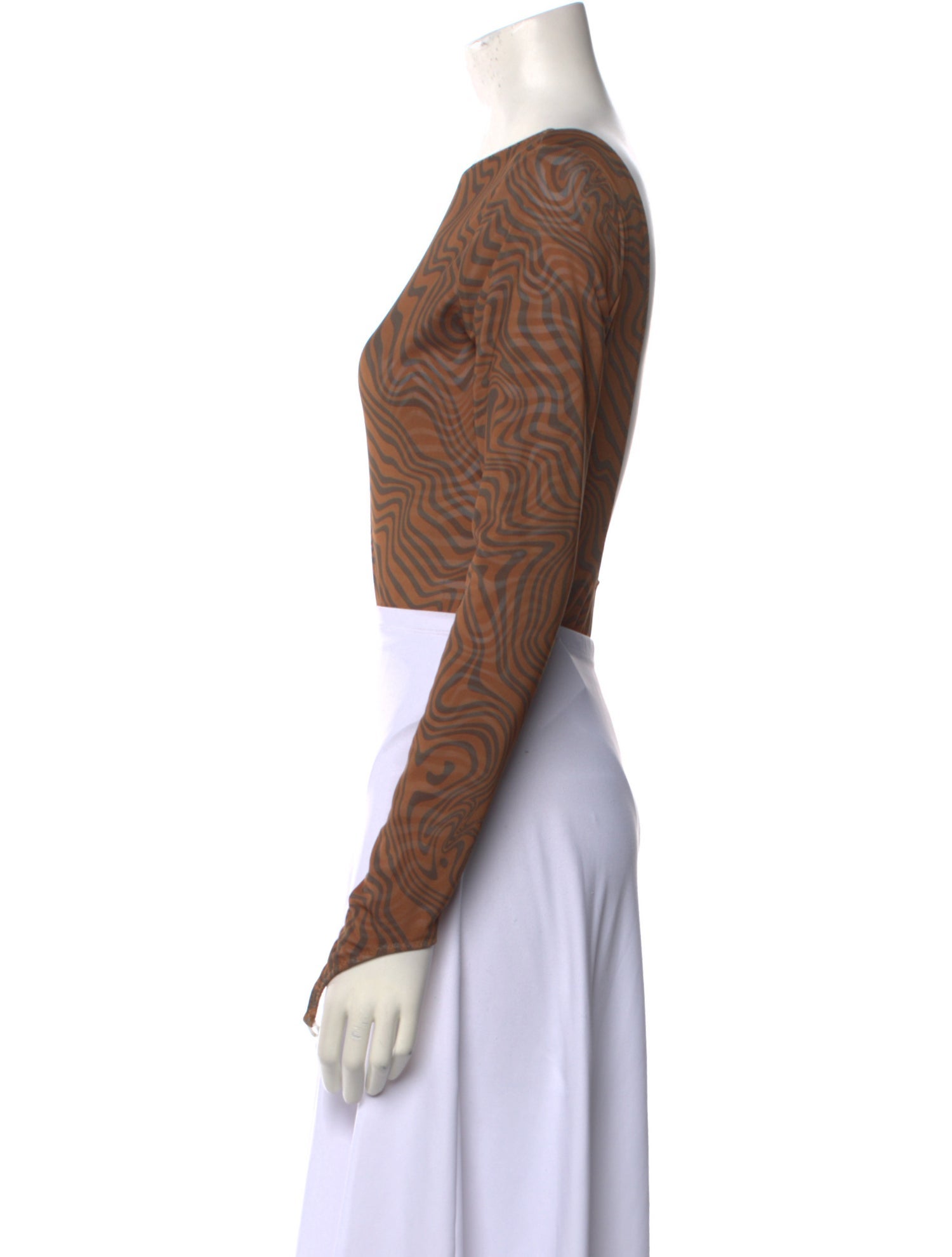 Maisie Wilen Animal Print Bateau Neckline Crop Top