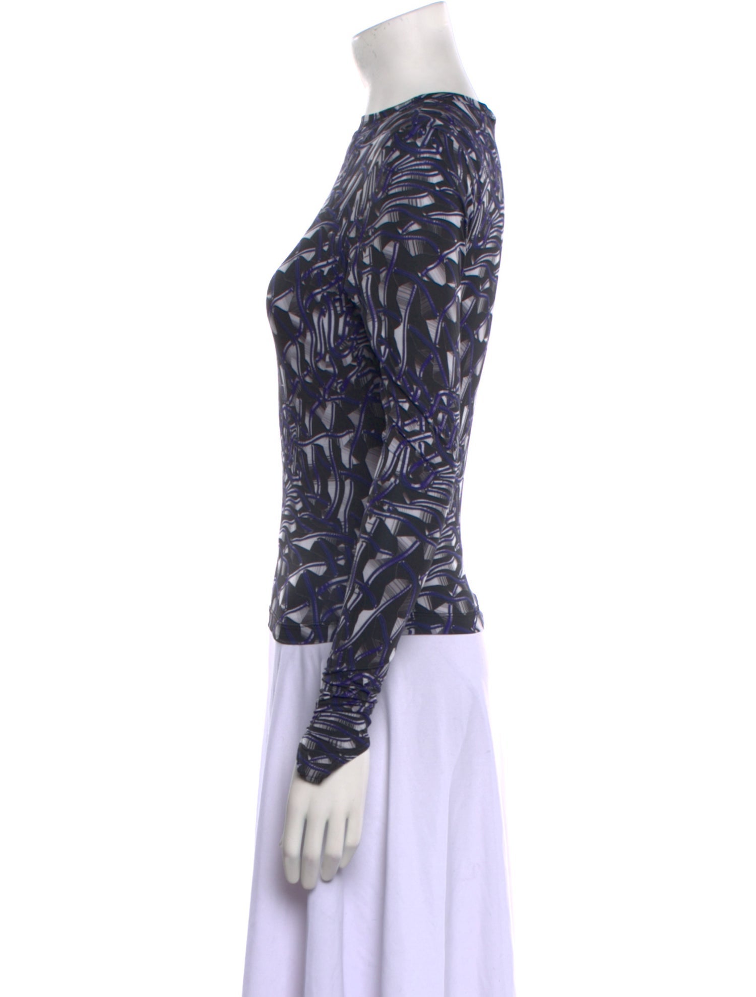 Maisie Wilen Printed Bateau Neckline Top