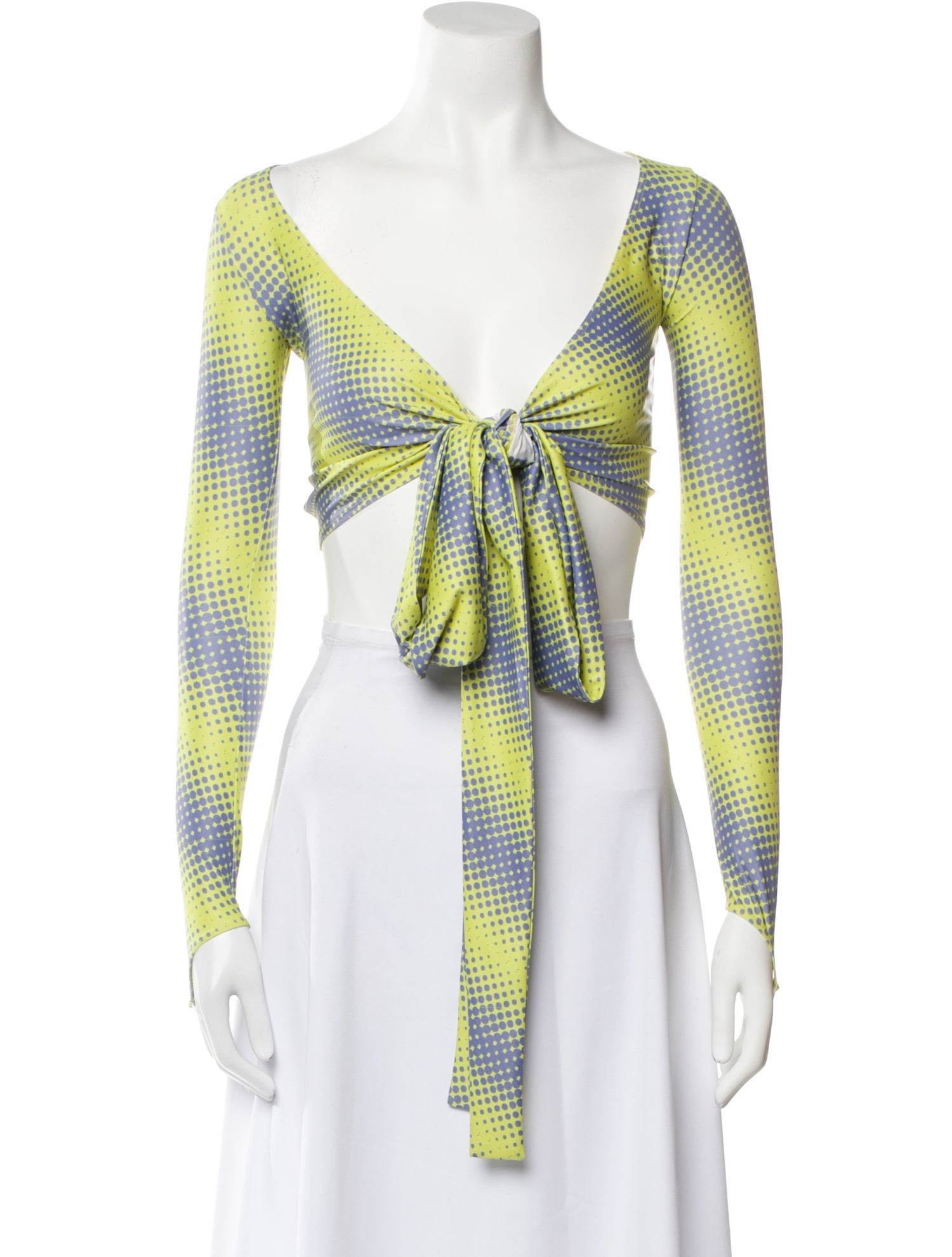 Maisie Wilen Striped V-Neck Crop Top