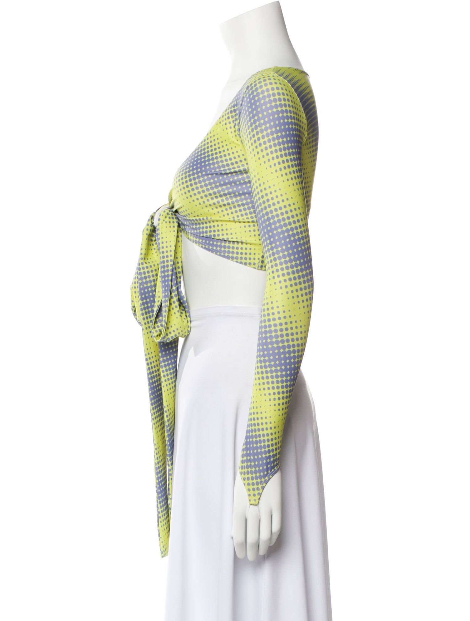 Maisie Wilen Striped V-Neck Crop Top