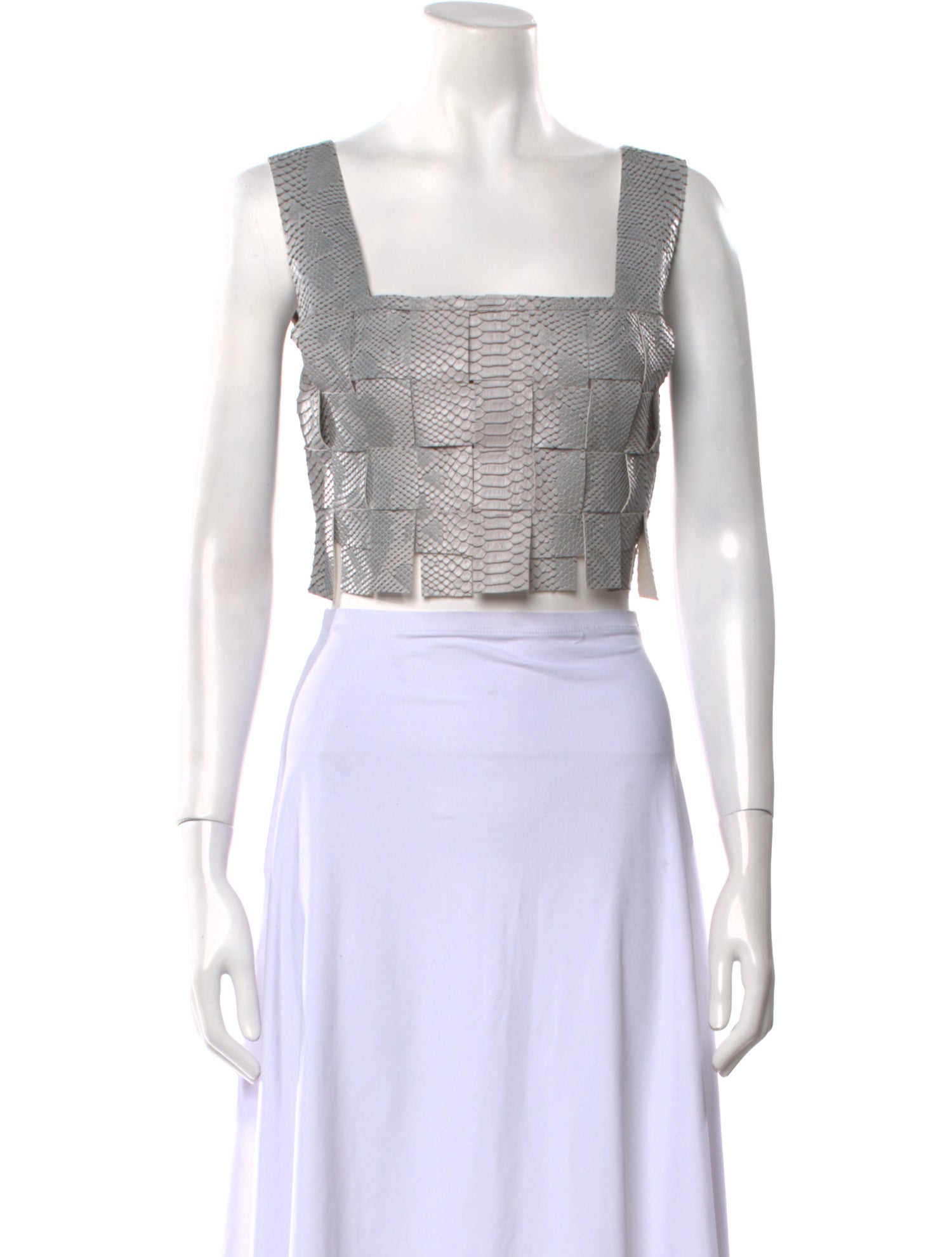 Maisie Wilen Printed Square Neckline Crop Top