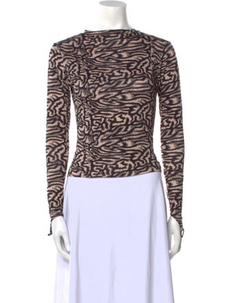 Maisie Wilen Printed Bateau Neckline Top