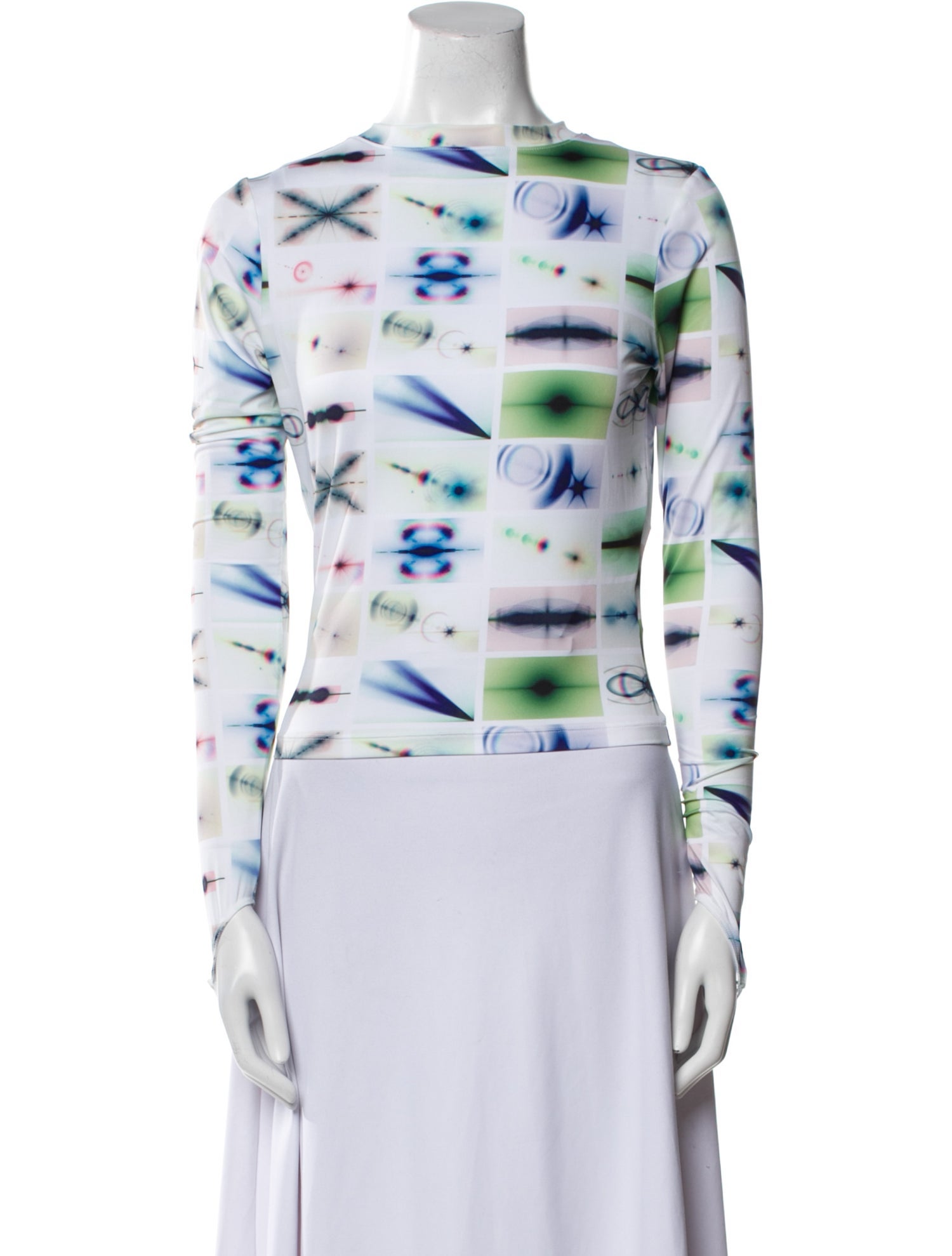 Maisie Wilen Printed Bateau Neckline Sweatshirt